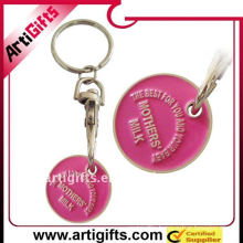 promotion metal trolley coin keyring